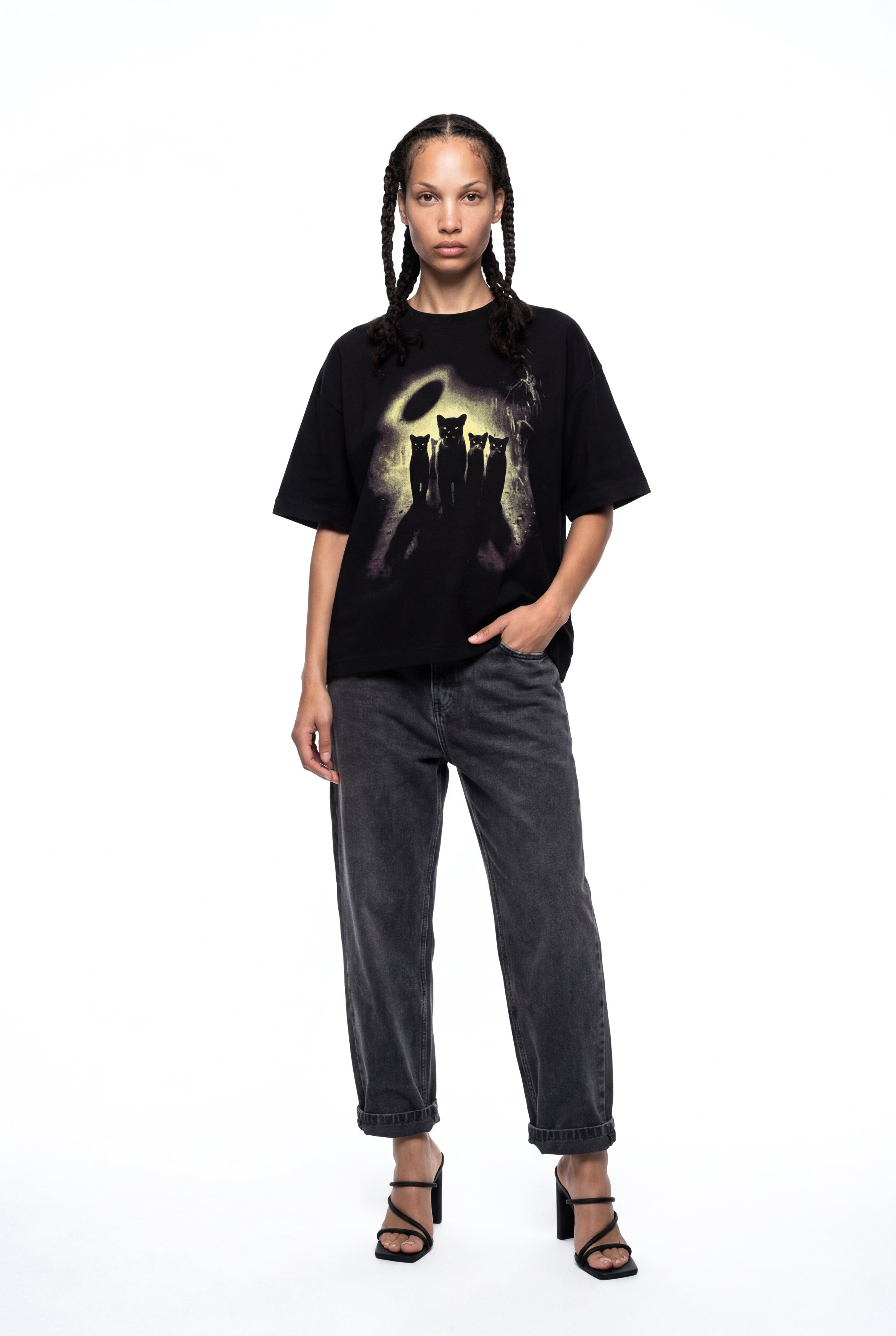 ALCATEIA BOXY TEE - BLACK