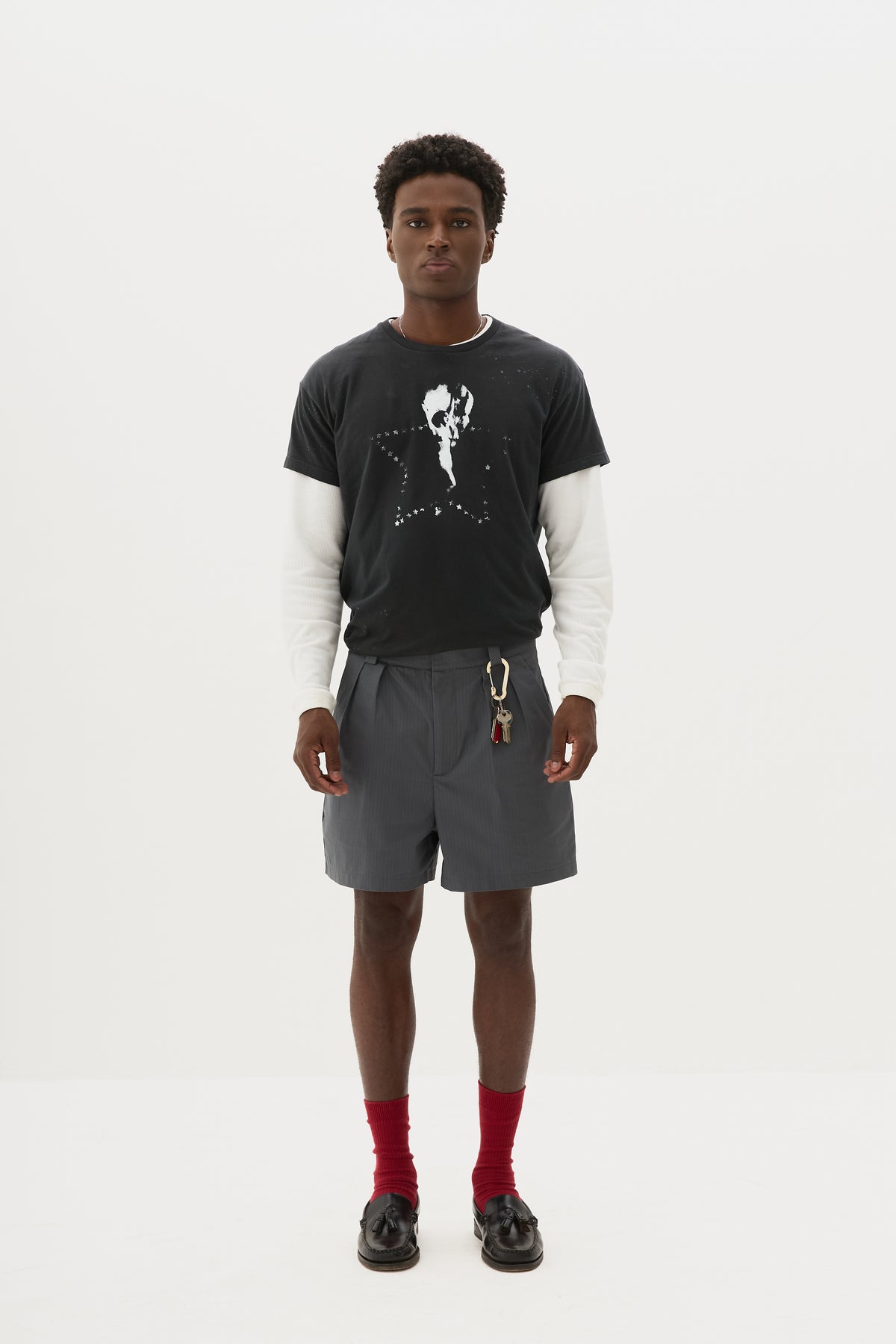 CHARCOAL TAILORED SHORTS x WSG