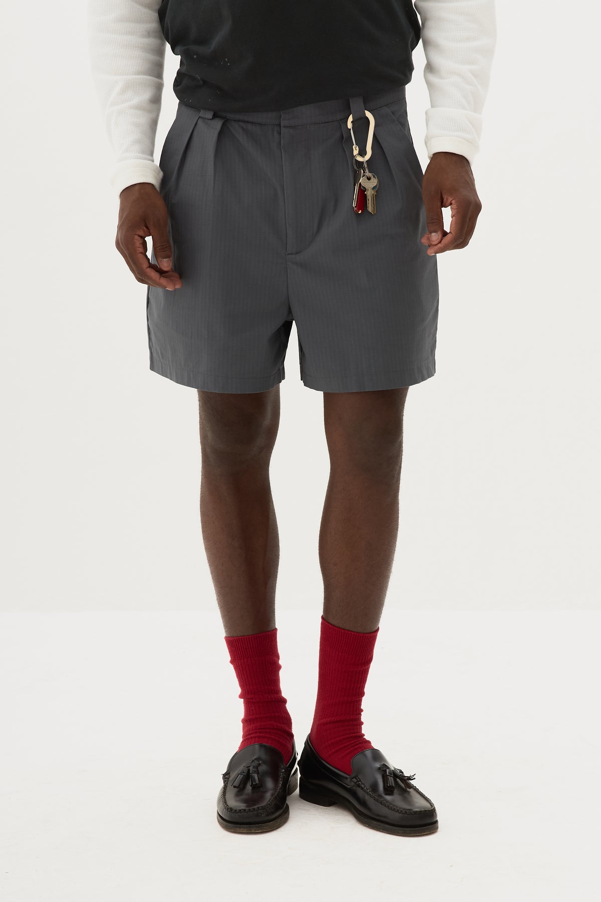CHARCOAL TAILORED SHORTS x WSG
