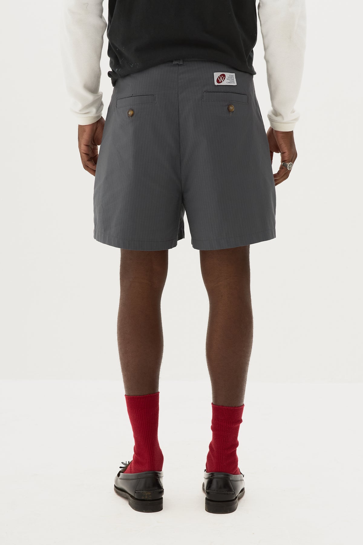 CHARCOAL TAILORED SHORTS x WSG