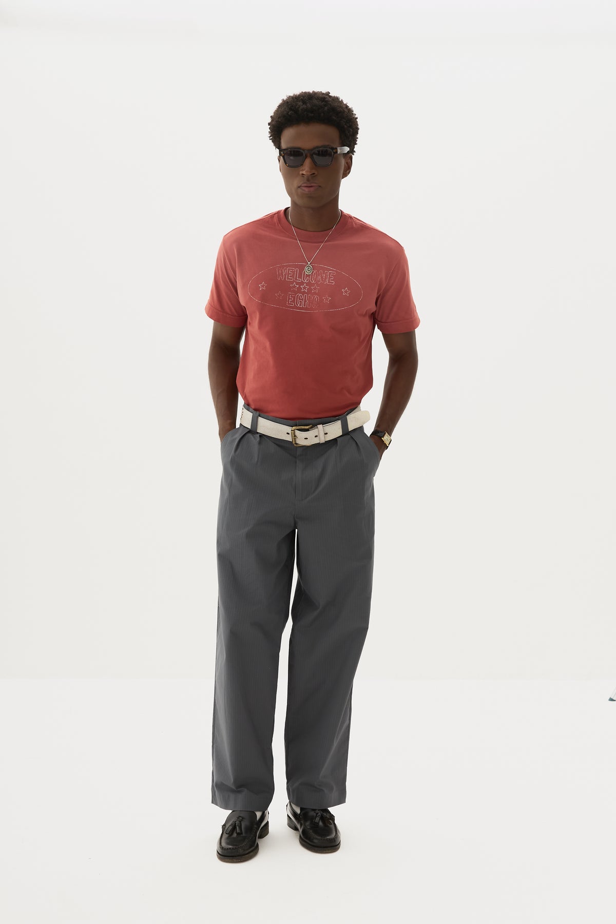 CHARCOAL TAILORED PANTS x WSG