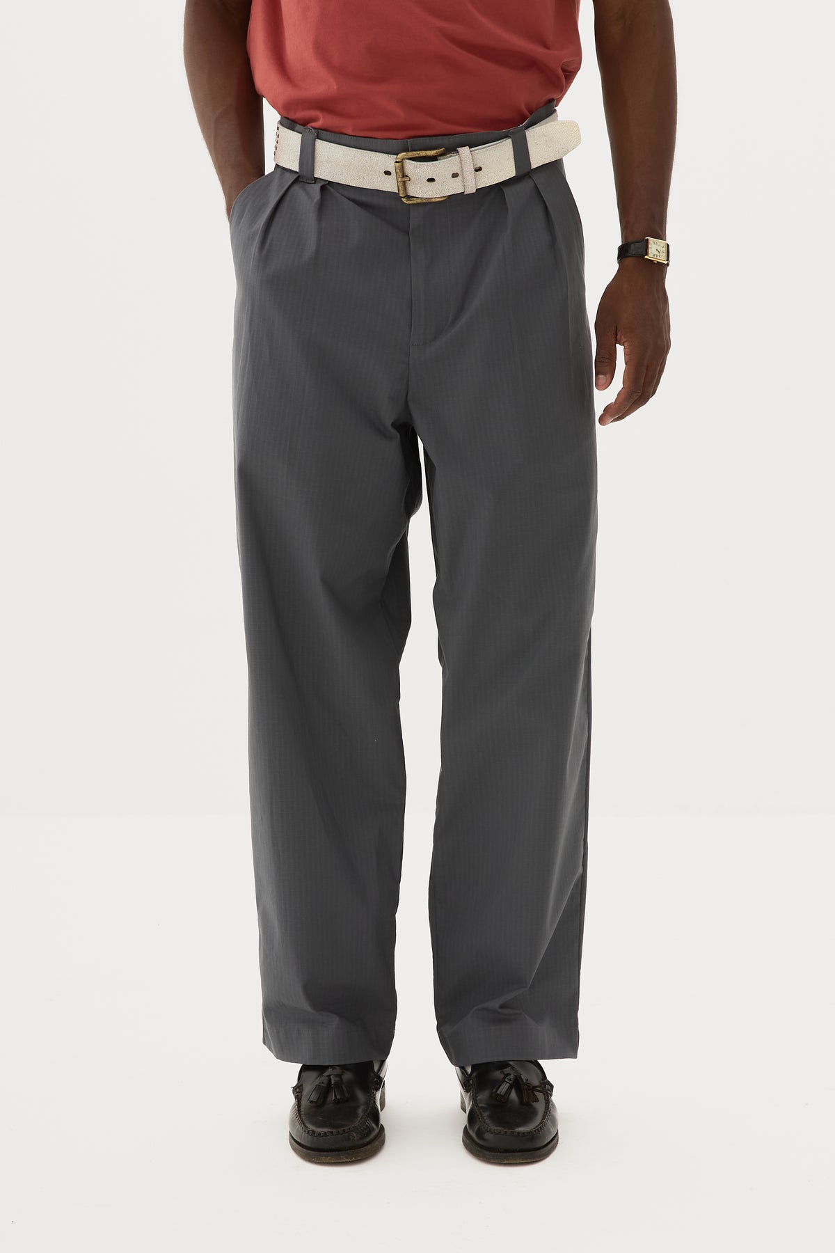 CHARCOAL TAILORED PANTS x WSG