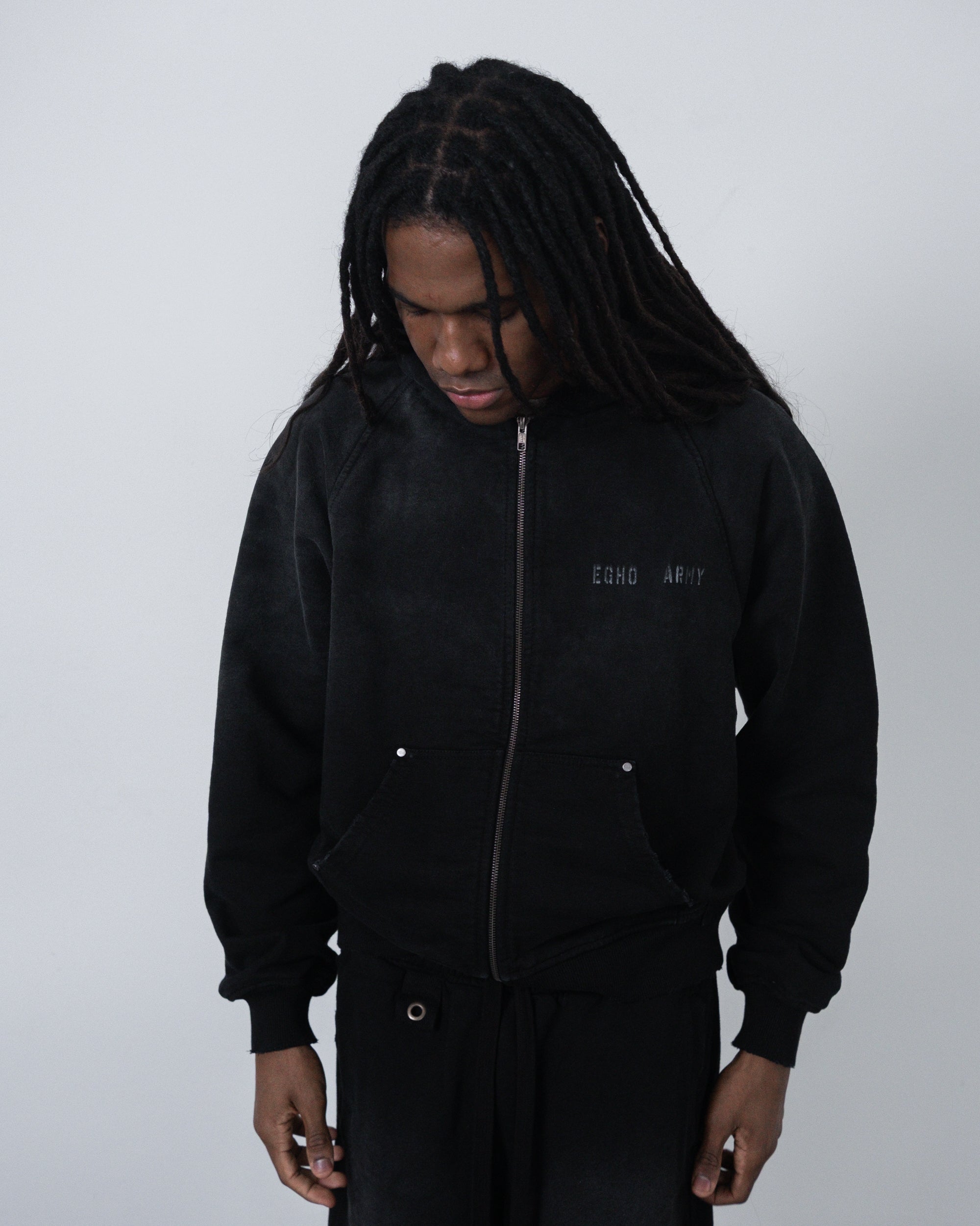 UNF HEAVY ZIP HOODIE - BLACK (PRÉ-VENDA)