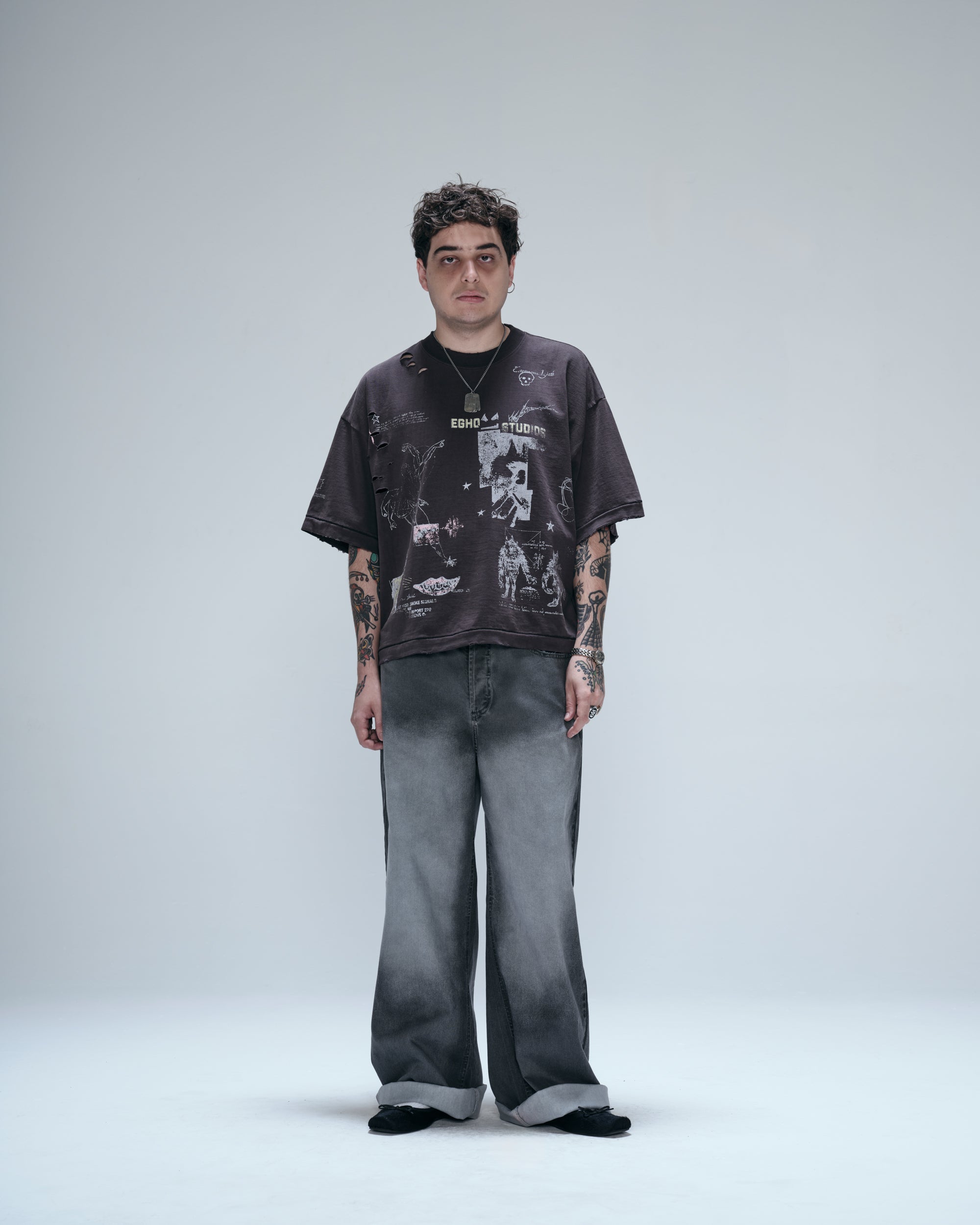ZINE OVERBOXY HEAVY TEE - CHARCOAL