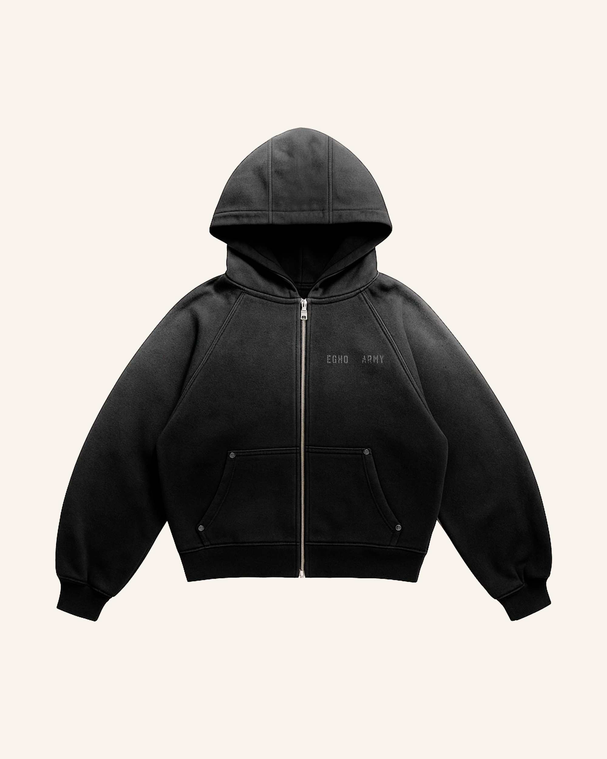 UNF HEAVY ZIP HOODIE - BLACK (PRÉ-VENDA)